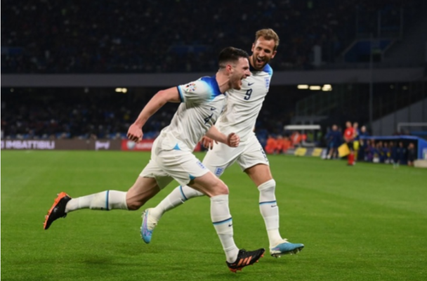 Harry Kane e Declan Rice futebol