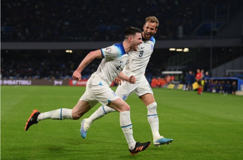 Harry Kane e Declan Rice futebol